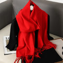62 cores sólidas mulheres cachecol de inverno quente engrossar xale de caxemira moda ao ar livre luxo borlas pashmina senhora envoltório cachecóis à prova de vento