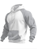Novo outono ainter esportes ao ar livre estilo raglan contraste cor moletom com capuz moda versátil topos masculinos