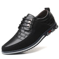 Sapatos Casuais de Outono Inverno Estilo Coreano Modernos com Sola Preta Sapatos de Couro Masculinos para Negócios com Cadarço Simples e Elegantes