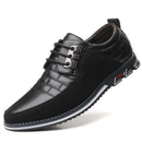 Sapatos Casuais de Outono Inverno Estilo Coreano Modernos com Sola Preta Sapatos de Couro Masculinos para Negócios com Cadarço Simples e Elegantes
