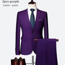 Luxo 3 peças terno de casamento masculino moda magro cor sólida negócios escritório terno define tamanho grande masculino blazer + calças + colete