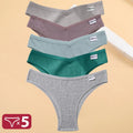 5 pçs/set algodão lingerie calcinha sexy roupa interior feminina tangas cuecas femininas calcinha tanga biquíni sólido 13 cores