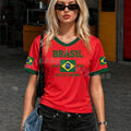 Camiseta de Futebol com Bandeira do Brasil para Mulheres e Homens, Verão 2026, Camisetas de Manga Curta, Roupas Esportivas para Família, Presente para Fãs do Brasil