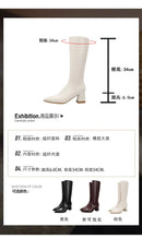 2025 novo outono inverno quente senhora sapatos confortáveis salto grosso apontou toe cor sólida jackboot salto alto feminino joelho-botas altas
