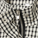 Jaquetas Femininas com Gola Alta e Zíper, Casaco Cropped Preto e Branco com Estampa Xadrez, Jaqueta Casual de Manga Longa com Corte Solto 2026